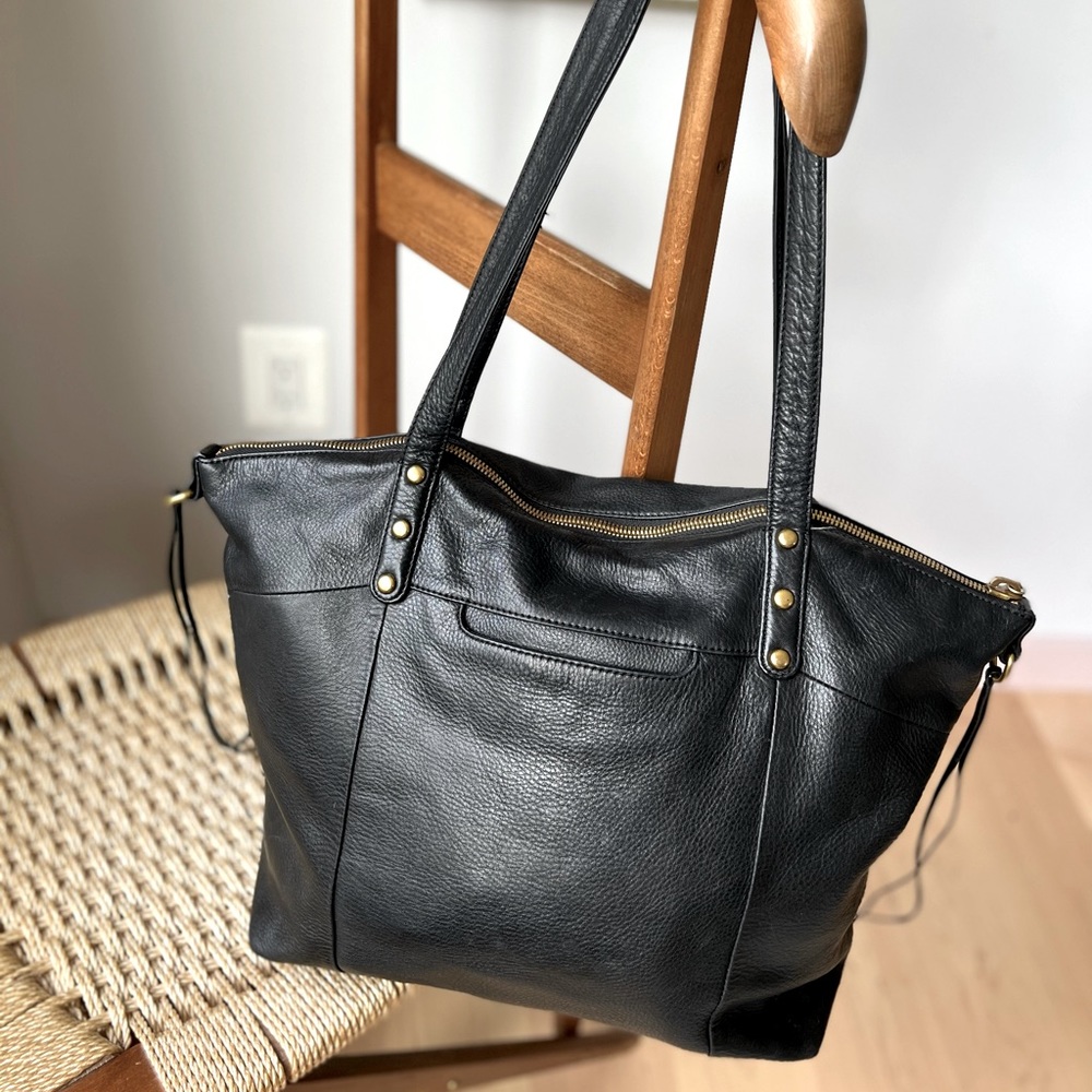 Soft black leather tote by Hobo